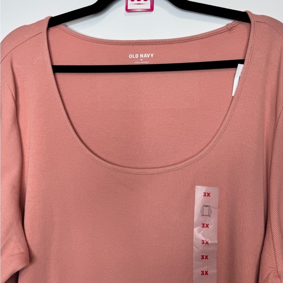 💎 Old Navy Fitted Long Sleeve Rib Knit Top Pink - Picture 4 of 11